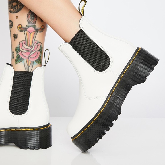 dr martens white chelsea platform